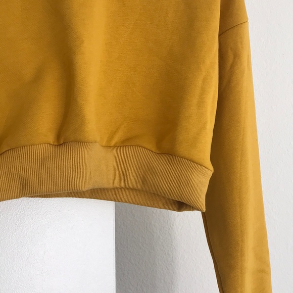 Mustard Cropped Sweatshirt - Picture 2 of 3